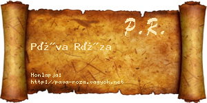 Páva Róza névjegykártya